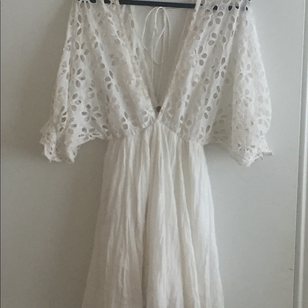 Free people white eyelet mini dress!